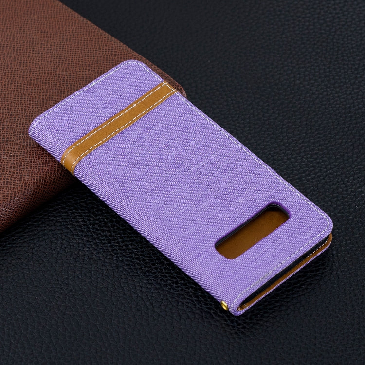 Color Matching Denim Texture Leather Case for Galaxy  S10, with Holder & Card Slots & Wallet & Lanyard