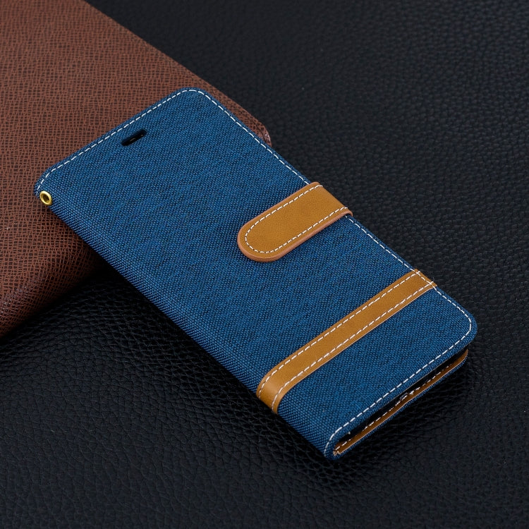 Color Matching Denim Texture Leather Case for Galaxy  S10, with Holder & Card Slots & Wallet & Lanyard