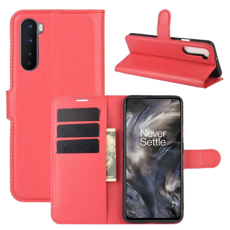 For OnePlus Nord Litchi Texture Horizontal Flip Protective Case with Holder & Card Slots & Wallet