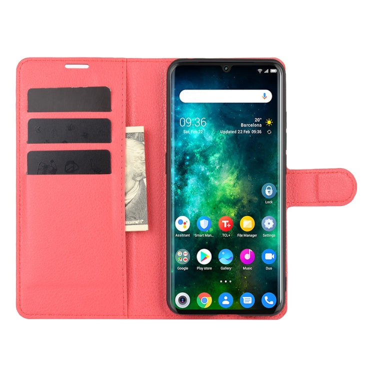 For TCL 10 Pro Litchi Texture Horizontal Flip Protective Case with Holder & Card Slots & Wallet