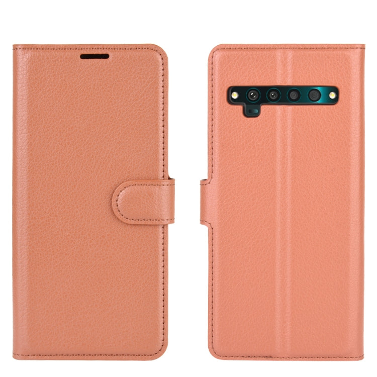 For TCL 10 Pro Litchi Texture Horizontal Flip Protective Case with Holder & Card Slots & Wallet