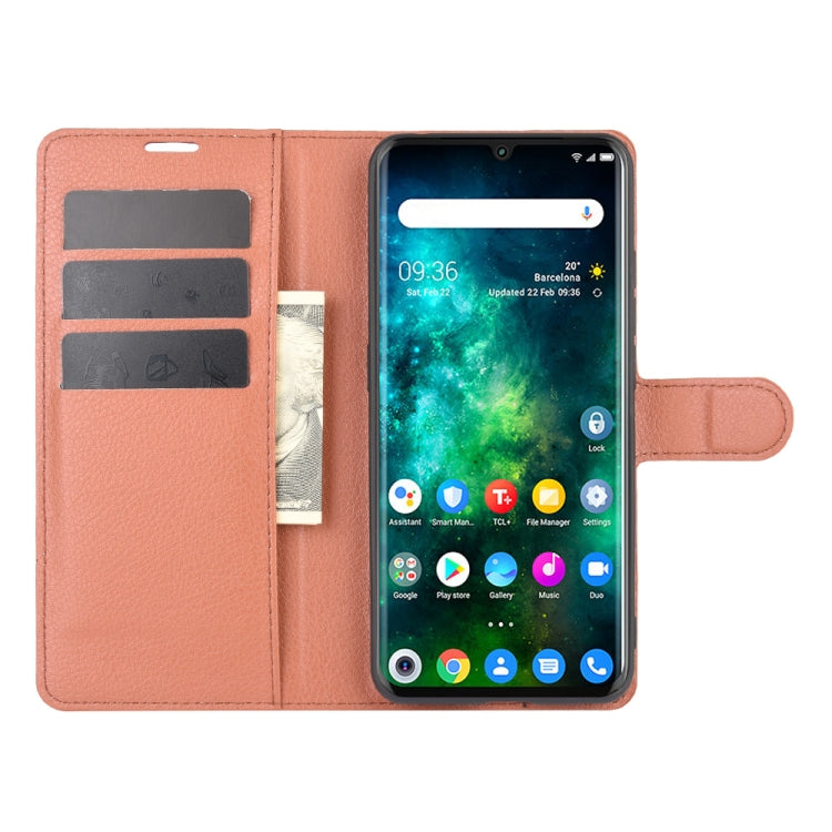 For TCL 10 Pro Litchi Texture Horizontal Flip Protective Case with Holder & Card Slots & Wallet