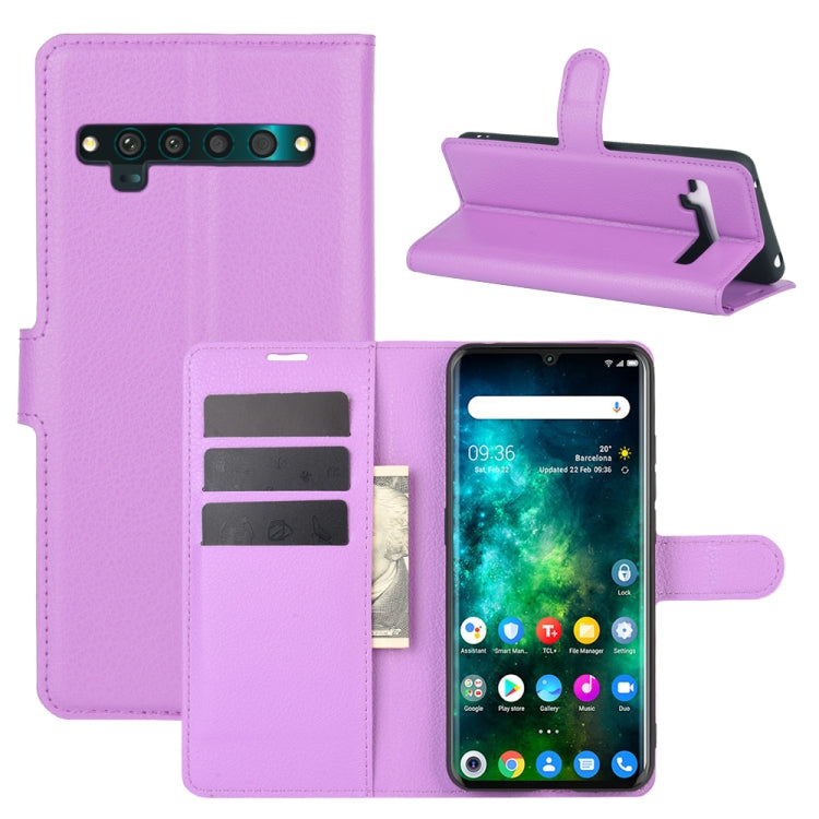For TCL 10 Pro Litchi Texture Horizontal Flip Protective Case with Holder & Card Slots & Wallet