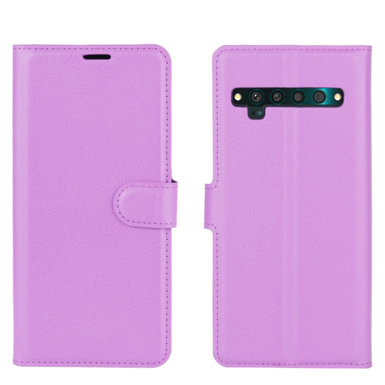 For TCL 10 Pro Litchi Texture Horizontal Flip Protective Case with Holder & Card Slots & Wallet