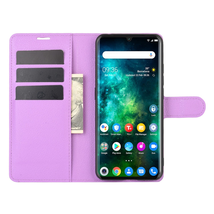 For TCL 10 Pro Litchi Texture Horizontal Flip Protective Case with Holder & Card Slots & Wallet