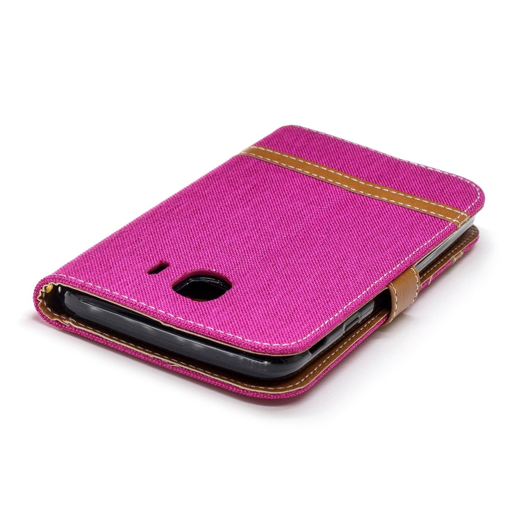 Color Matching Denim Texture Leather Case for Galaxy J4 (2018), with Holder & Card Slots & Wallet & Lanyard