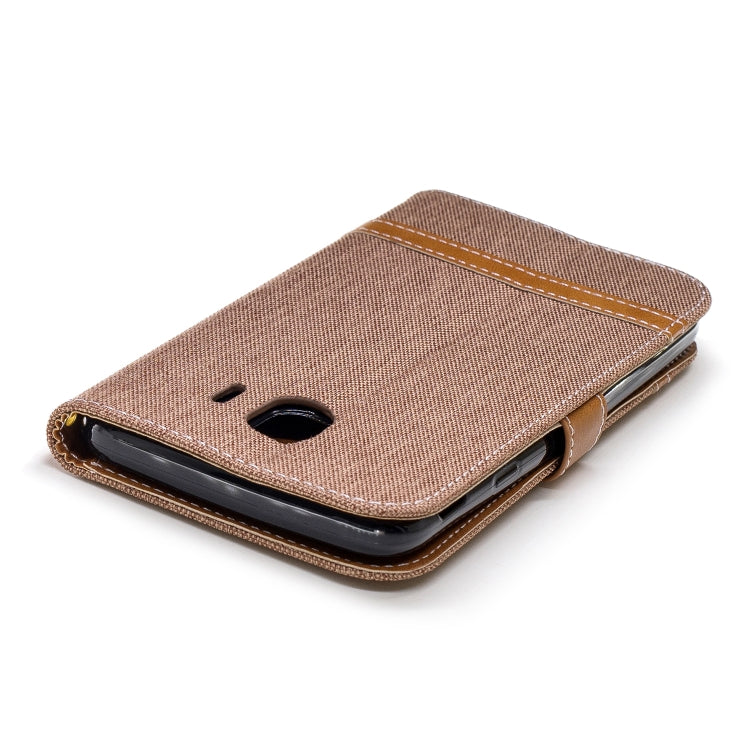 Color Matching Denim Texture Leather Case for Galaxy J4 (2018), with Holder & Card Slots & Wallet & Lanyard
