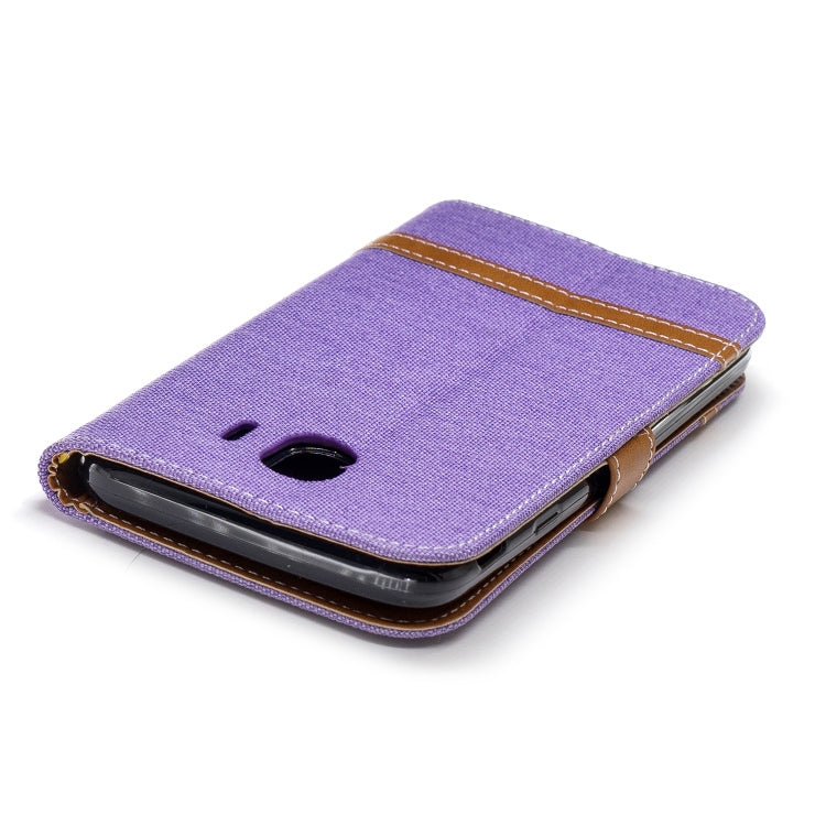 Color Matching Denim Texture Leather Case for Galaxy J4 (2018), with Holder & Card Slots & Wallet & Lanyard