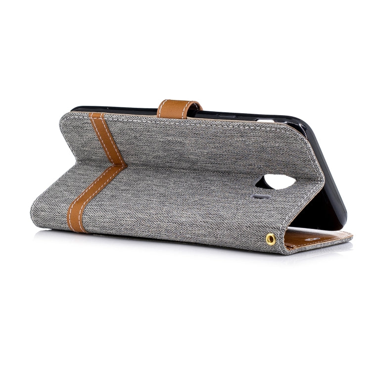Color Matching Denim Texture Leather Case for Galaxy J4 (2018), with Holder & Card Slots & Wallet & Lanyard