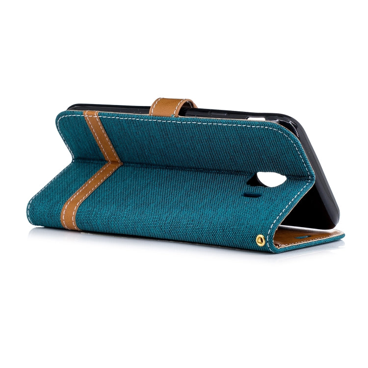 Color Matching Denim Texture Leather Case for Galaxy J4 (2018), with Holder & Card Slots & Wallet & Lanyard