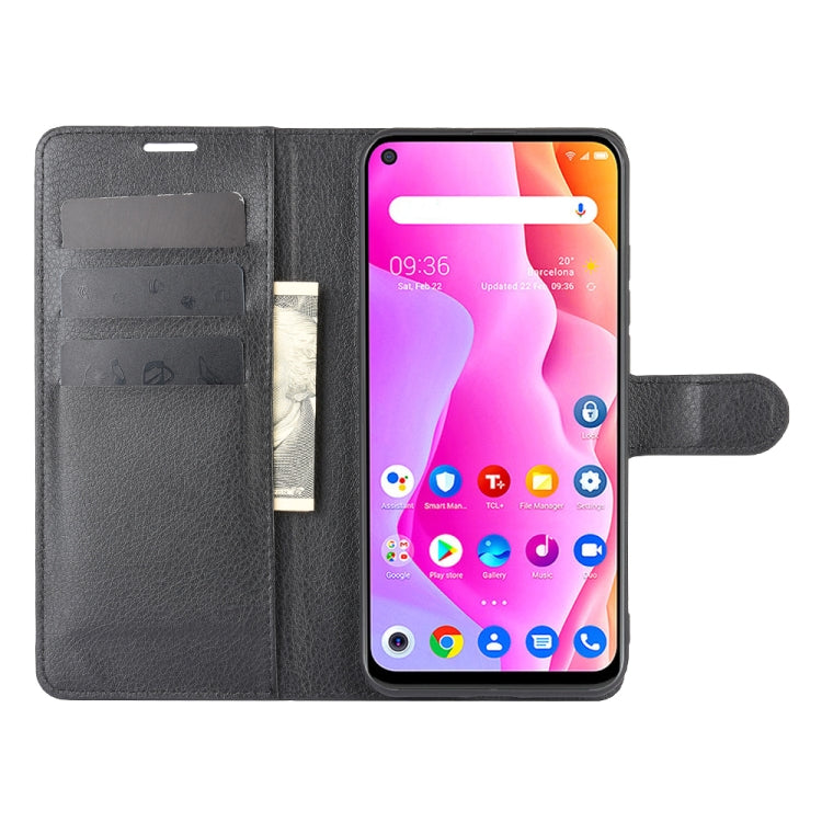 For TCL 10L Litchi Texture Horizontal Flip Protective Case with Holder & Card Slots & Wallet