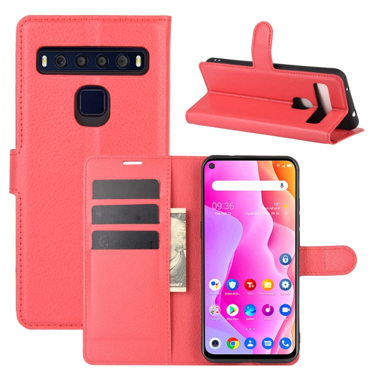 For TCL 10L Litchi Texture Horizontal Flip Protective Case with Holder & Card Slots & Wallet