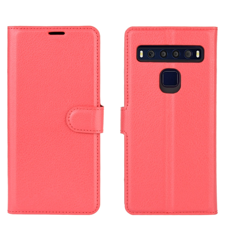 For TCL 10L Litchi Texture Horizontal Flip Protective Case with Holder & Card Slots & Wallet