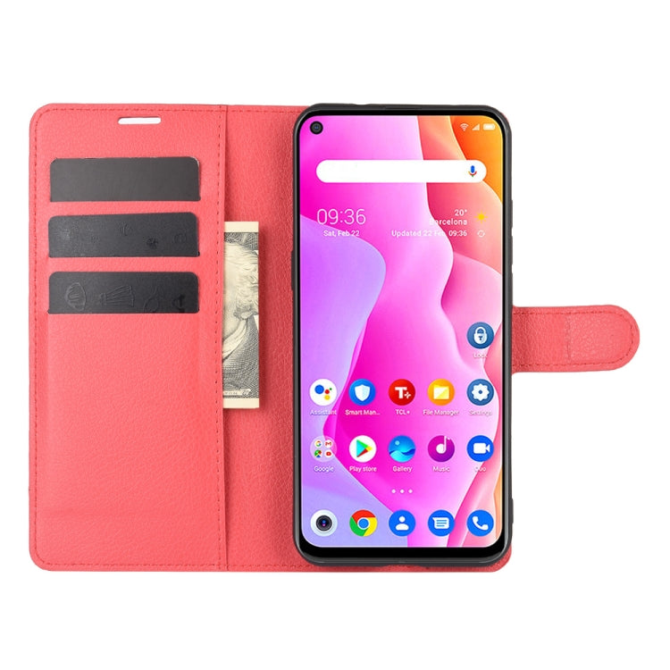 For TCL 10L Litchi Texture Horizontal Flip Protective Case with Holder & Card Slots & Wallet