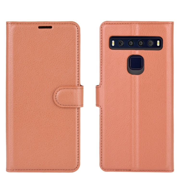 For TCL 10L Litchi Texture Horizontal Flip Protective Case with Holder & Card Slots & Wallet