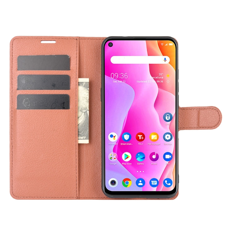 For TCL 10L Litchi Texture Horizontal Flip Protective Case with Holder & Card Slots & Wallet