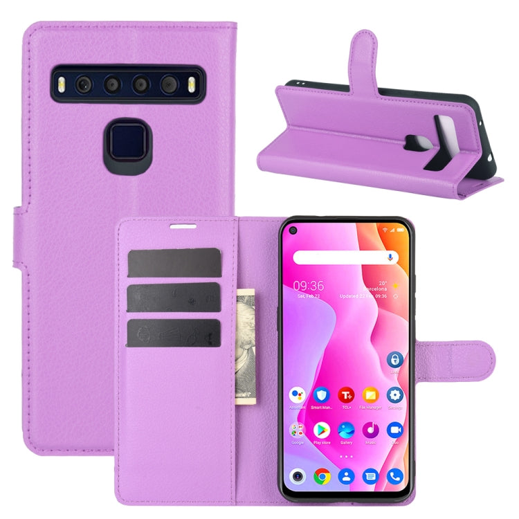 For TCL 10L Litchi Texture Horizontal Flip Protective Case with Holder & Card Slots & Wallet