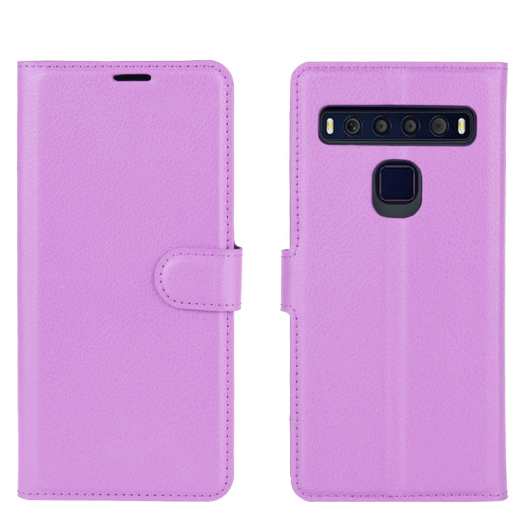 For TCL 10L Litchi Texture Horizontal Flip Protective Case with Holder & Card Slots & Wallet