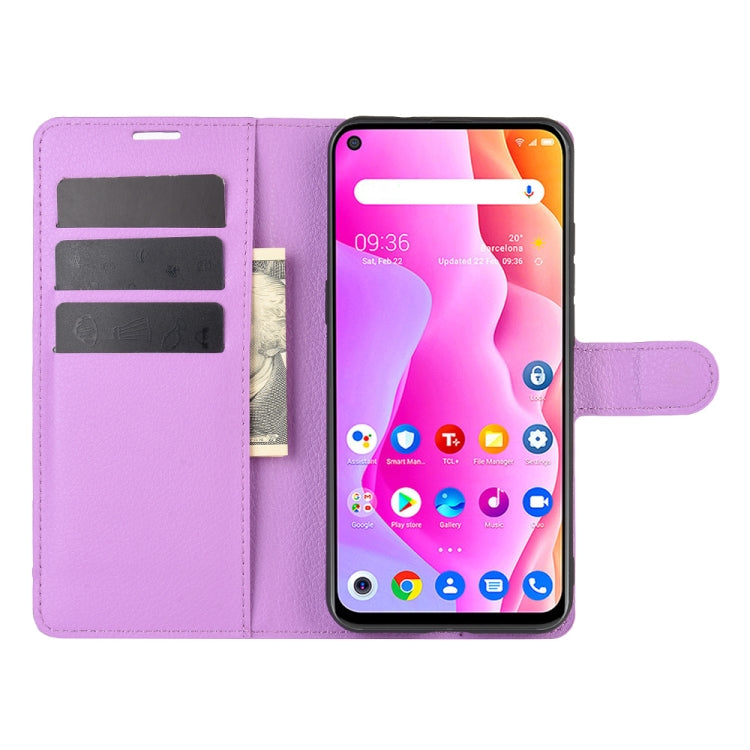 For TCL 10L Litchi Texture Horizontal Flip Protective Case with Holder & Card Slots & Wallet