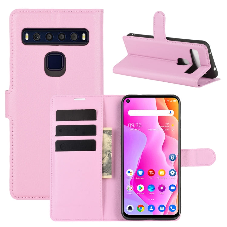 For TCL 10L Litchi Texture Horizontal Flip Protective Case with Holder & Card Slots & Wallet