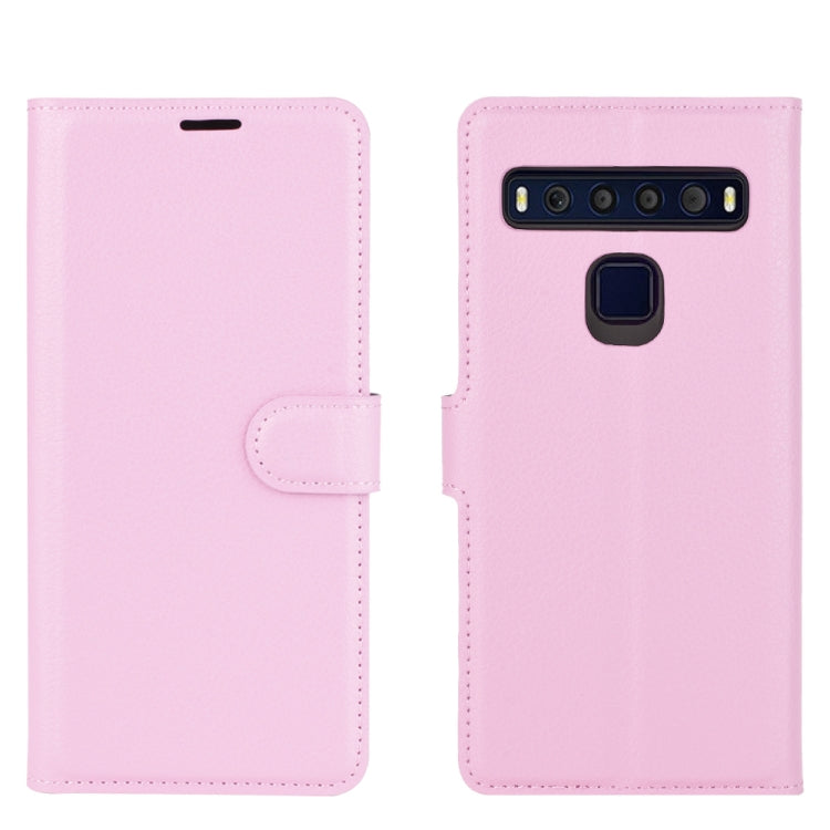 For TCL 10L Litchi Texture Horizontal Flip Protective Case with Holder & Card Slots & Wallet