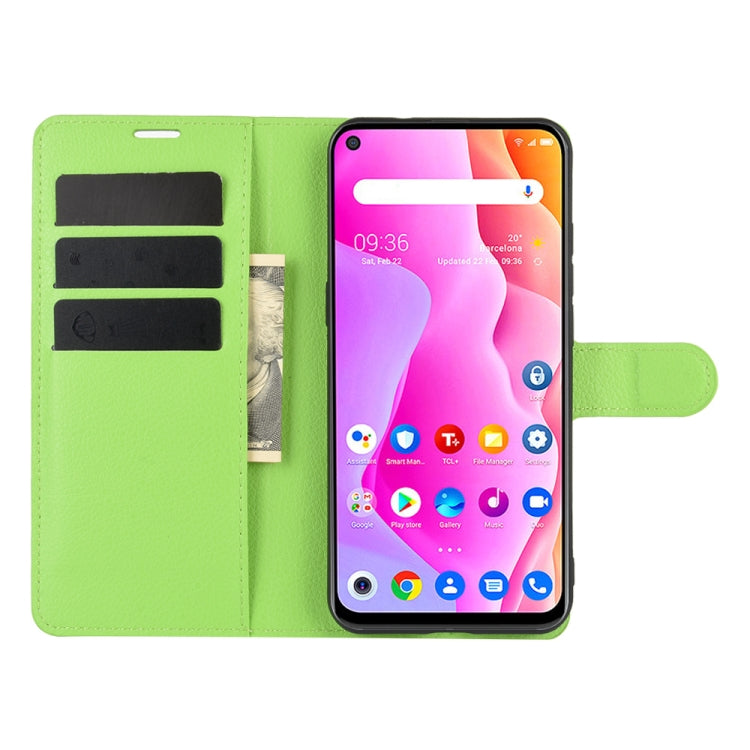 For TCL 10L Litchi Texture Horizontal Flip Protective Case with Holder & Card Slots & Wallet