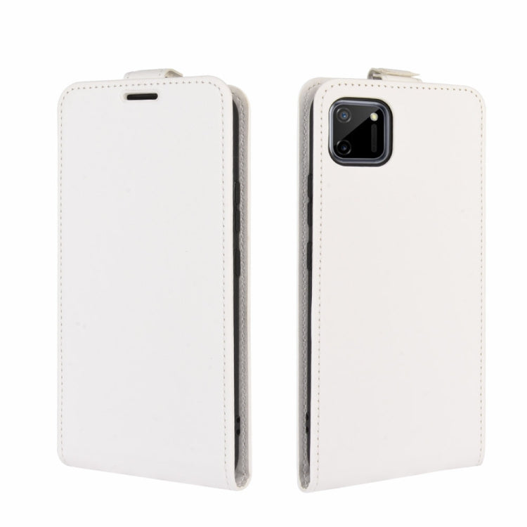 For OPPO Realme C11 R64 Texture Single Vertical Flip Leather Protective Case with Card Slots & Photo Frame(White)