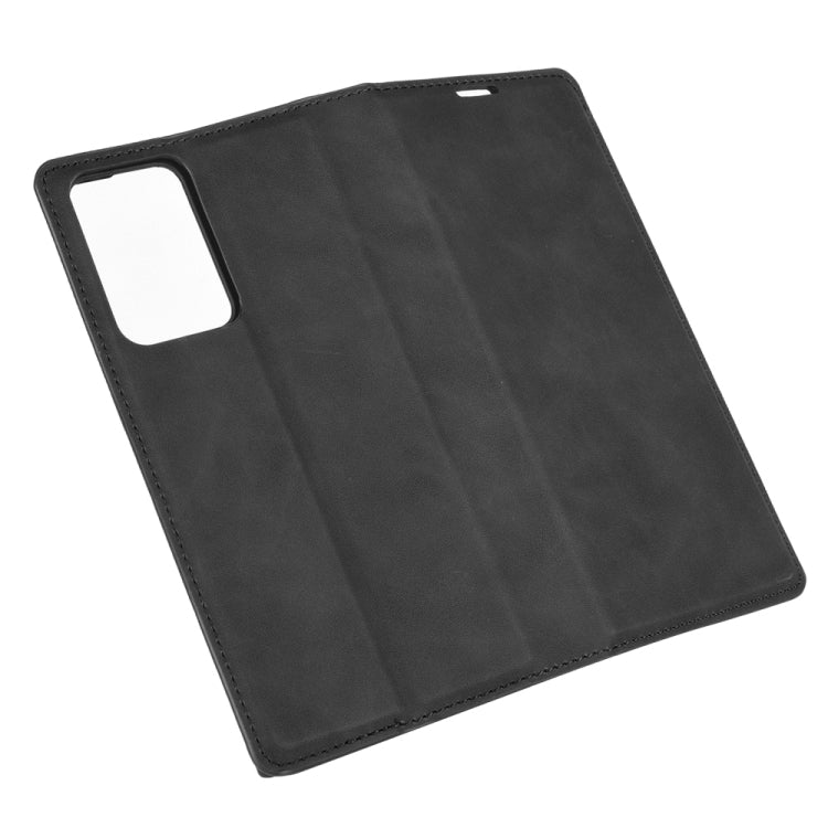 For Samsung Galaxy Note20 Ultra Retro-skin Business Magnetic Suction Leather Case with Holder & Card Slots & Wallet
