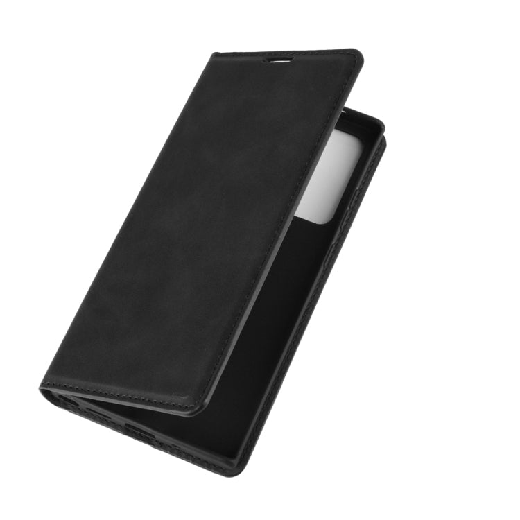 For Samsung Galaxy Note20 Ultra Retro-skin Business Magnetic Suction Leather Case with Holder & Card Slots & Wallet