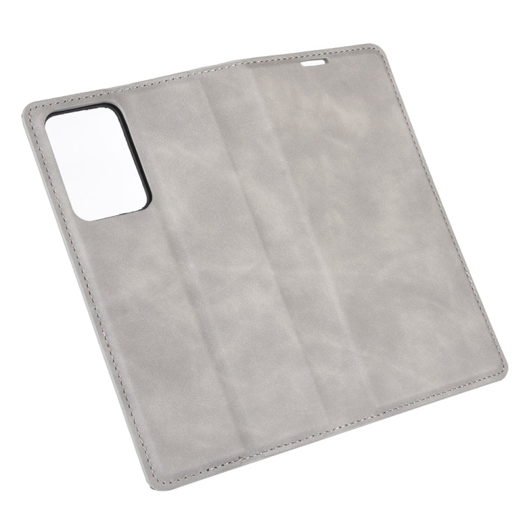 For Samsung Galaxy Note20 Ultra Retro-skin Business Magnetic Suction Leather Case with Holder & Card Slots & Wallet