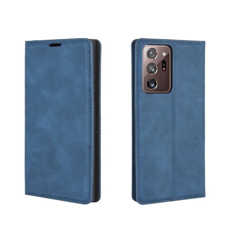 For Samsung Galaxy Note20 Ultra Retro-skin Business Magnetic Suction Leather Case with Holder & Card Slots & Wallet