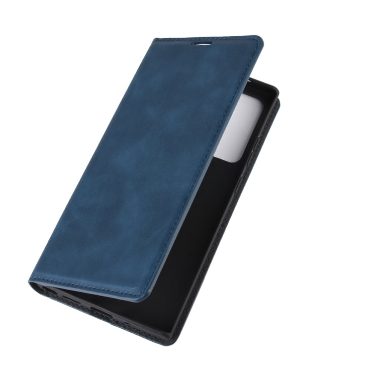 For Samsung Galaxy Note20 Ultra Retro-skin Business Magnetic Suction Leather Case with Holder & Card Slots & Wallet