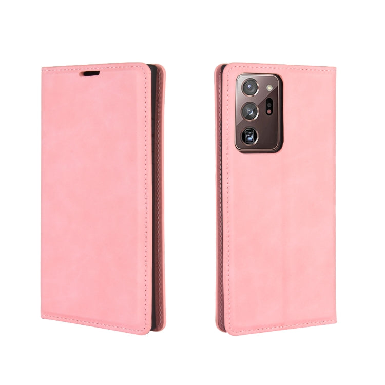 For Samsung Galaxy Note20 Ultra Retro-skin Business Magnetic Suction Leather Case with Holder & Card Slots & Wallet