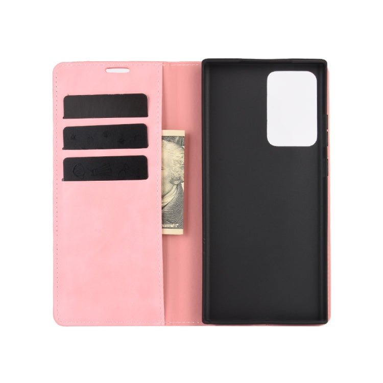 For Samsung Galaxy Note20 Ultra Retro-skin Business Magnetic Suction Leather Case with Holder & Card Slots & Wallet