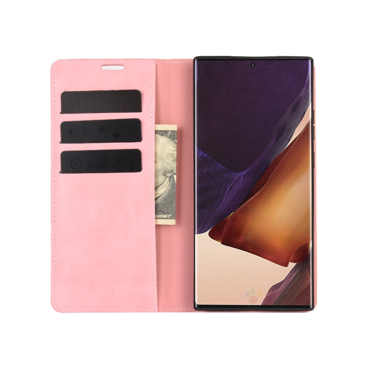For Samsung Galaxy Note20 Ultra Retro-skin Business Magnetic Suction Leather Case with Holder & Card Slots & Wallet