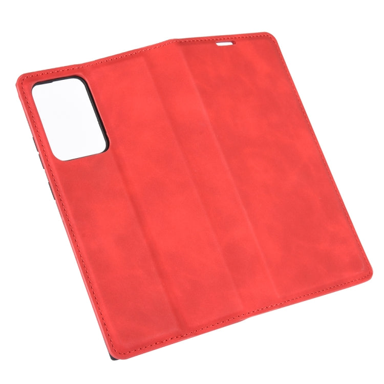 For Samsung Galaxy Note20 Ultra Retro-skin Business Magnetic Suction Leather Case with Holder & Card Slots & Wallet