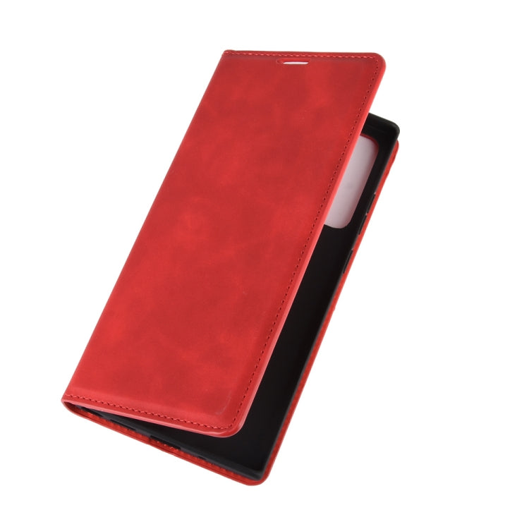 For Samsung Galaxy Note20 Ultra Retro-skin Business Magnetic Suction Leather Case with Holder & Card Slots & Wallet