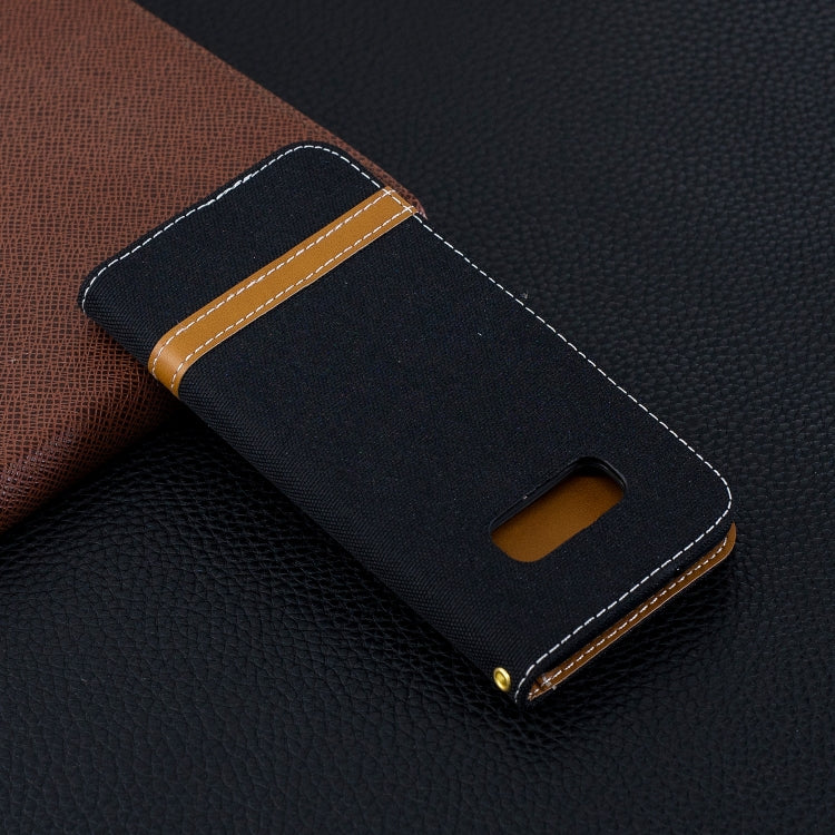 Color Matching Denim Texture Leather Case for Galaxy  S10e , with Holder & Card Slots & Wallet & Lanyard