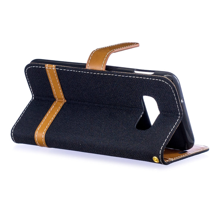 Color Matching Denim Texture Leather Case for Galaxy  S10e , with Holder & Card Slots & Wallet & Lanyard