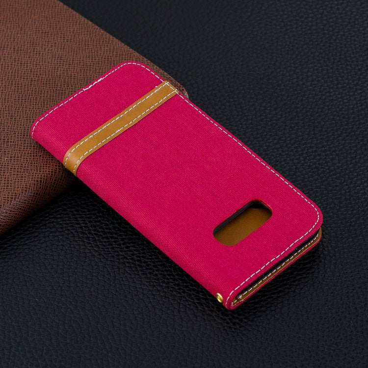 Color Matching Denim Texture Leather Case for Galaxy  S10e , with Holder & Card Slots & Wallet & Lanyard