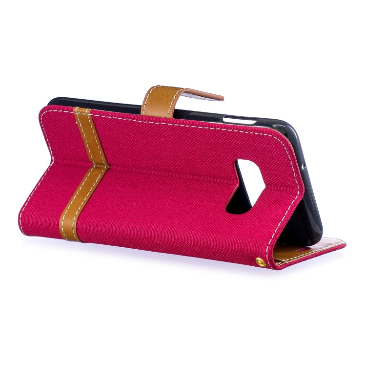 Color Matching Denim Texture Leather Case for Galaxy  S10e , with Holder & Card Slots & Wallet & Lanyard