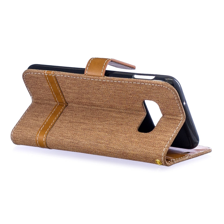 Color Matching Denim Texture Leather Case for Galaxy  S10e , with Holder & Card Slots & Wallet & Lanyard