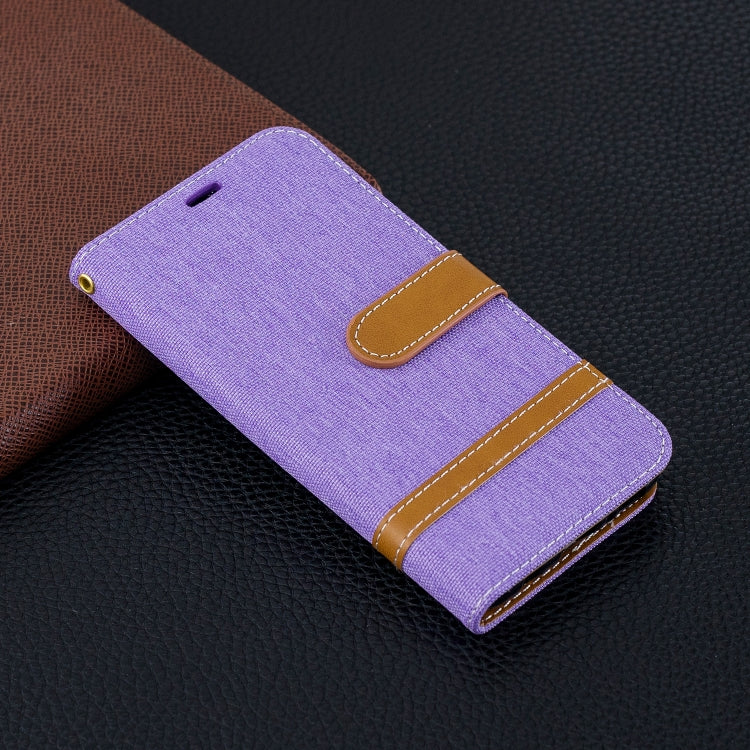 Color Matching Denim Texture Leather Case for Galaxy  S10e , with Holder & Card Slots & Wallet & Lanyard