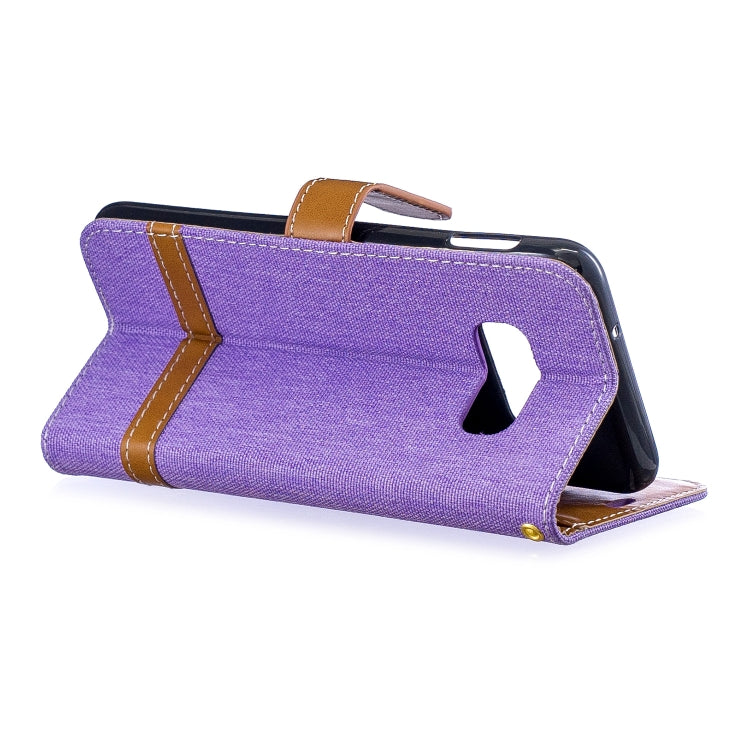 Color Matching Denim Texture Leather Case for Galaxy  S10e , with Holder & Card Slots & Wallet & Lanyard