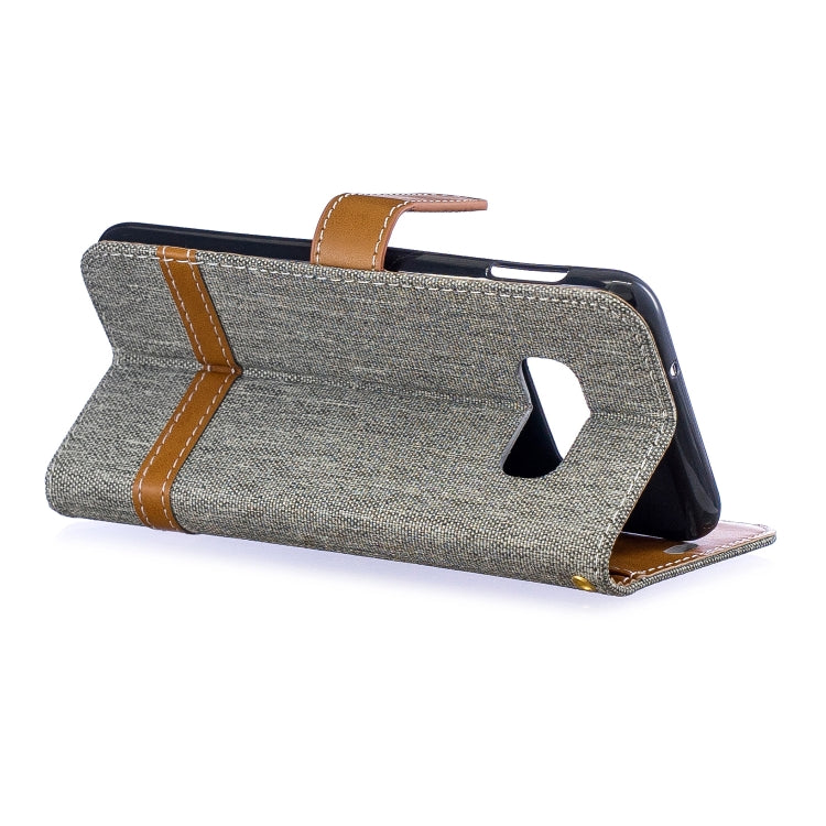 Color Matching Denim Texture Leather Case for Galaxy  S10e , with Holder & Card Slots & Wallet & Lanyard