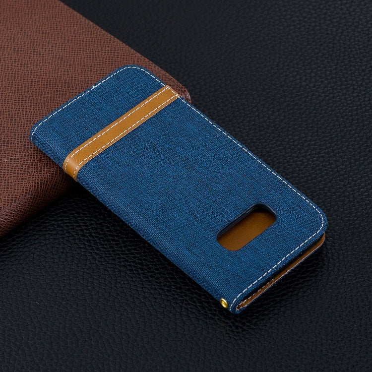 Color Matching Denim Texture Leather Case for Galaxy  S10e , with Holder & Card Slots & Wallet & Lanyard