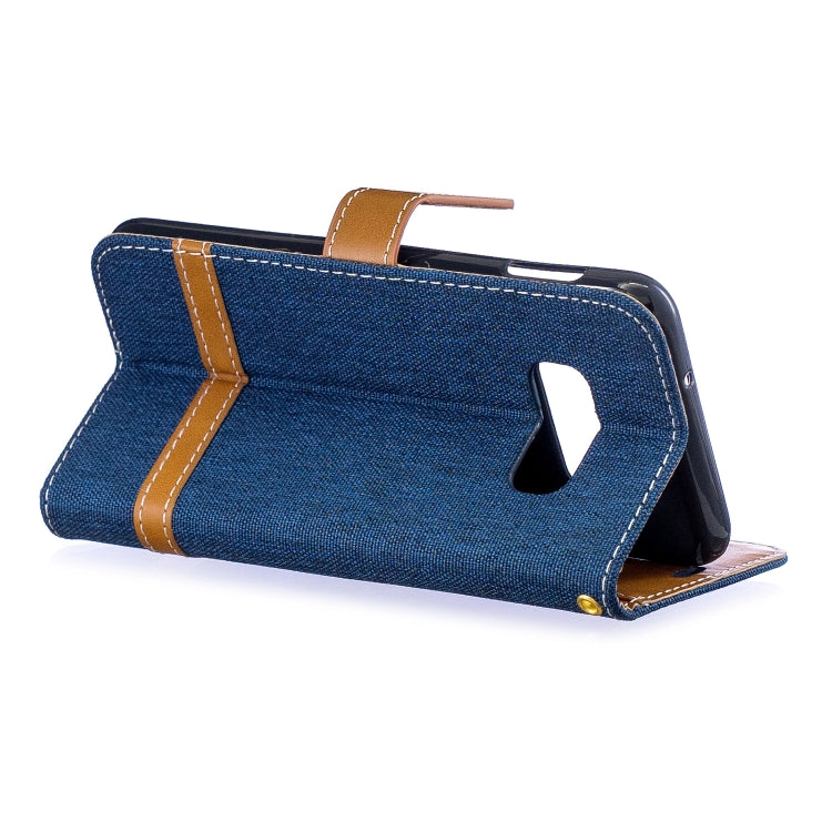 Color Matching Denim Texture Leather Case for Galaxy  S10e , with Holder & Card Slots & Wallet & Lanyard