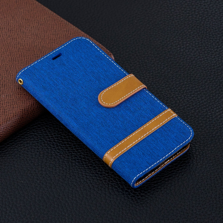 Color Matching Denim Texture Leather Case for Galaxy  S10e , with Holder & Card Slots & Wallet & Lanyard