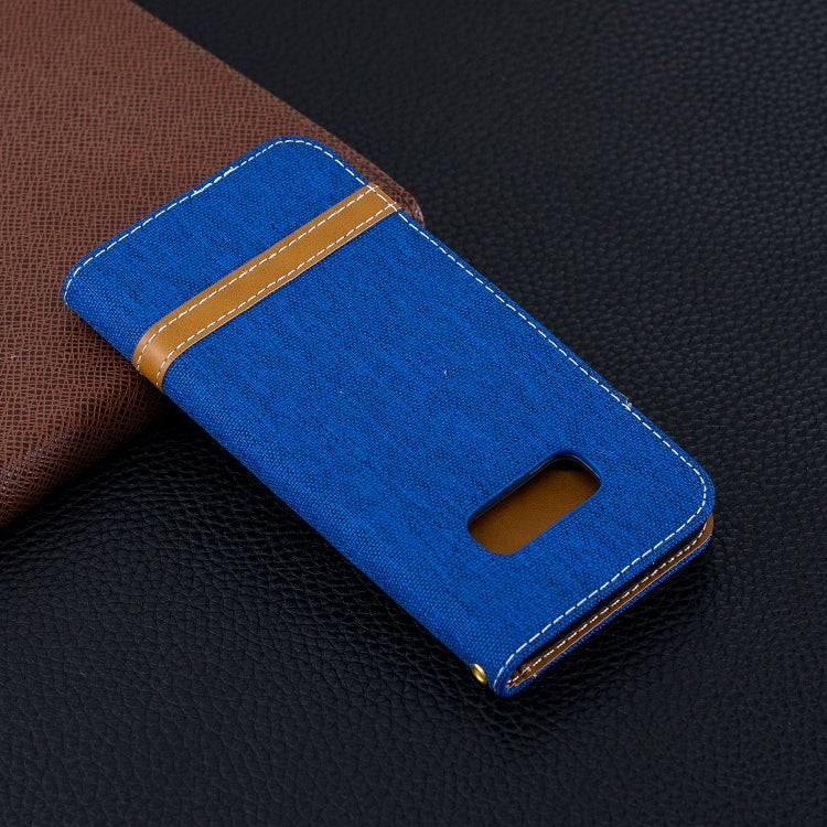Color Matching Denim Texture Leather Case for Galaxy  S10e , with Holder & Card Slots & Wallet & Lanyard