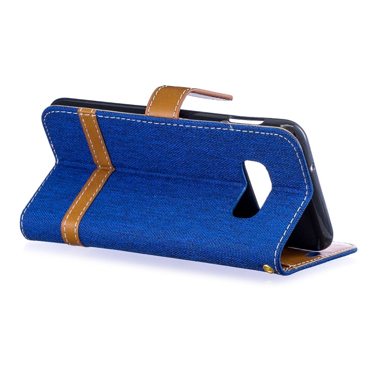 Color Matching Denim Texture Leather Case for Galaxy  S10e , with Holder & Card Slots & Wallet & Lanyard
